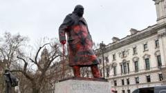 Palestine Action arrest as Churchill statue defaced